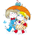 水森亜土 under one umbrella